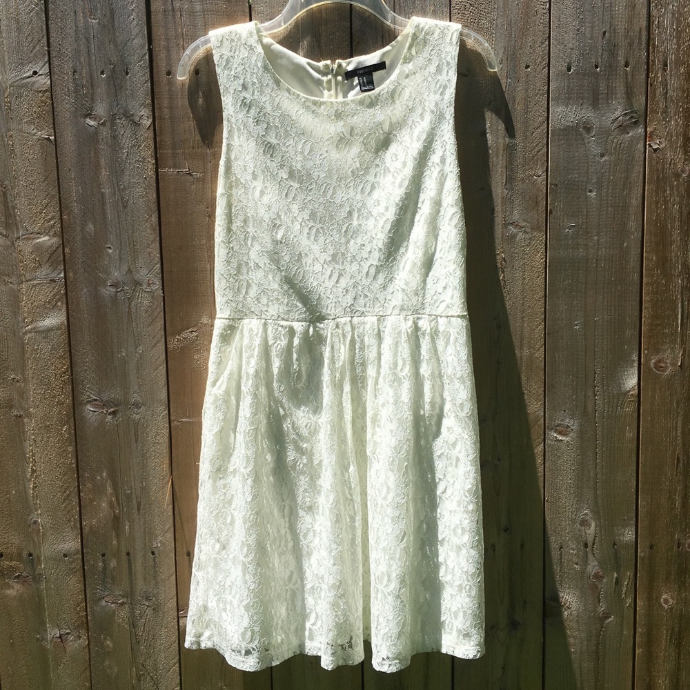 White Forever 21 Crochet Sundress Size Medium